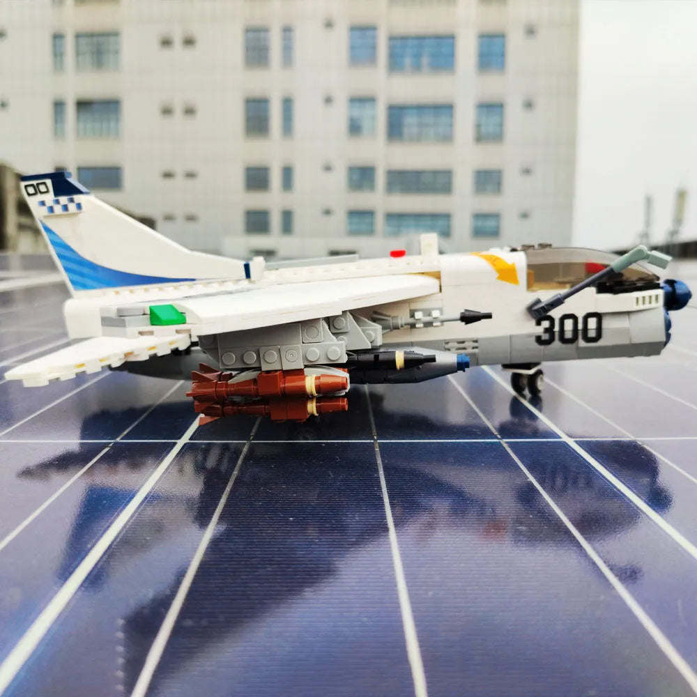 JieStar MOC Building Block Set: Aircraft A-7 Fighter Jet Attack Plane, Model 61044