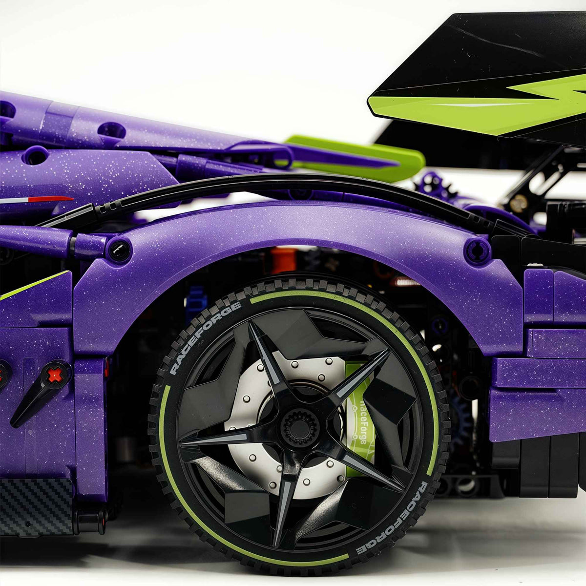 Trilumity Motorized Building Block Set: 1:8 Comet Purple Lamborghini Supercar with Remote Control – Electric Features, V10 Engine, and Custom Starry