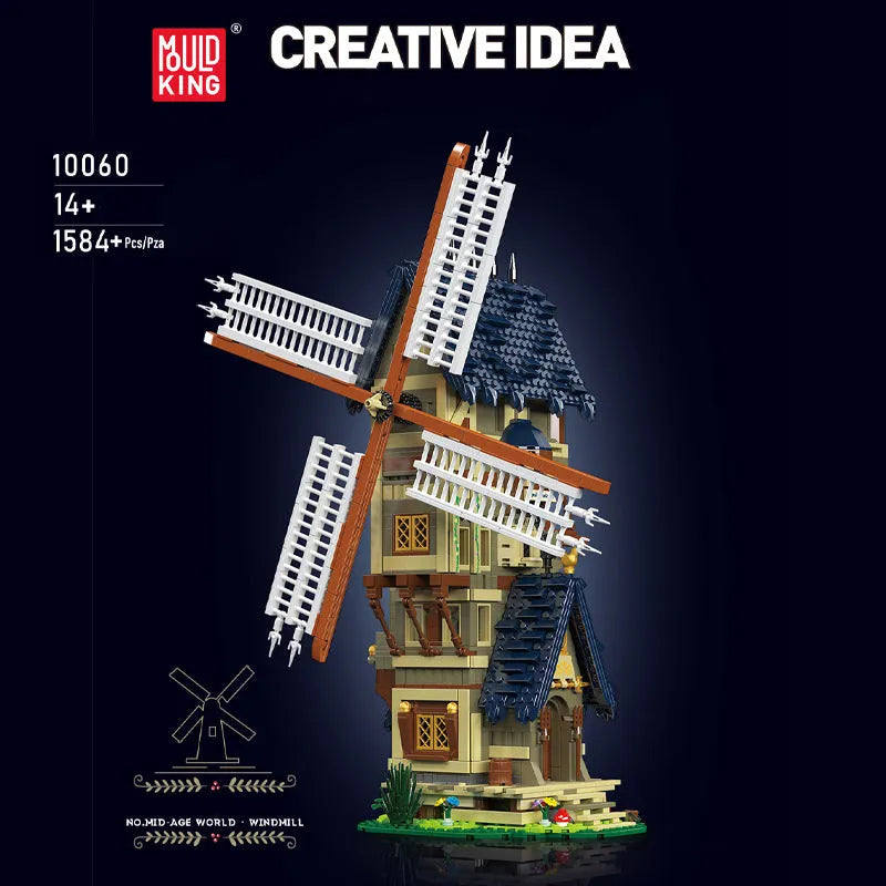 Mould King MOC Building Block Set: Medieval City Windmill, Model K10060