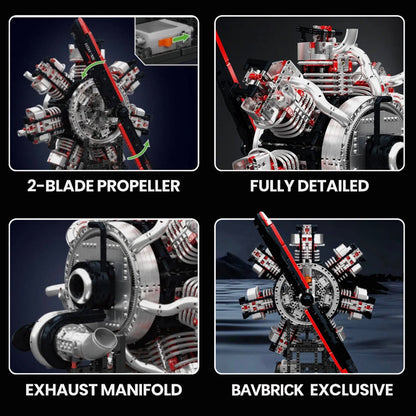 Trilumity Building Block Set: The Ultimate Motorised Radial Aircraft Engine | 3090Piece