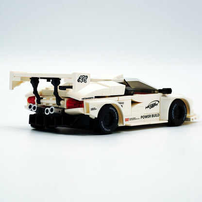 Trilumity Motorized Building Block Set: 80s Wedge Supercar Widebody Edition | Container Display Case (338-Piece)