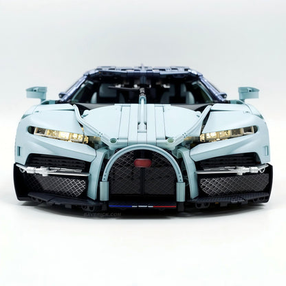 Trilumity Motorized Building Block Set: 1:8 French Hybrid V16 Hypercar | A Precision Blue Beast | Ultimate Collector's Item (3719-Piece)