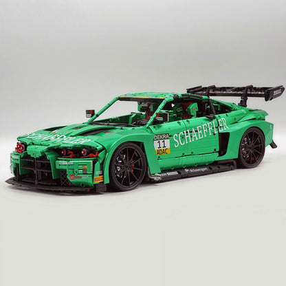 Trilumity Building Block Set: 1: 8 BMW M4 GT3 Building Set, Fully Detailed Simulation, Isle of Man Green Custom Edition (4556Piece)