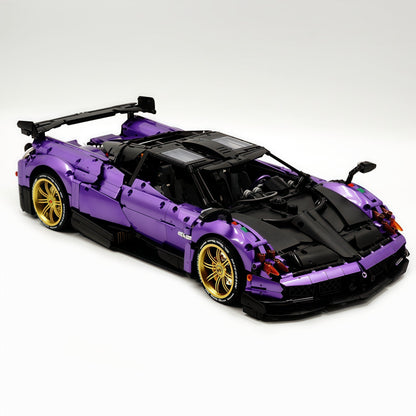 Trilumity Building Block Set: 1: 8 Pagani Huayra Bc Violet Paint finish Customized Ultimate Edition (4708-Piece)