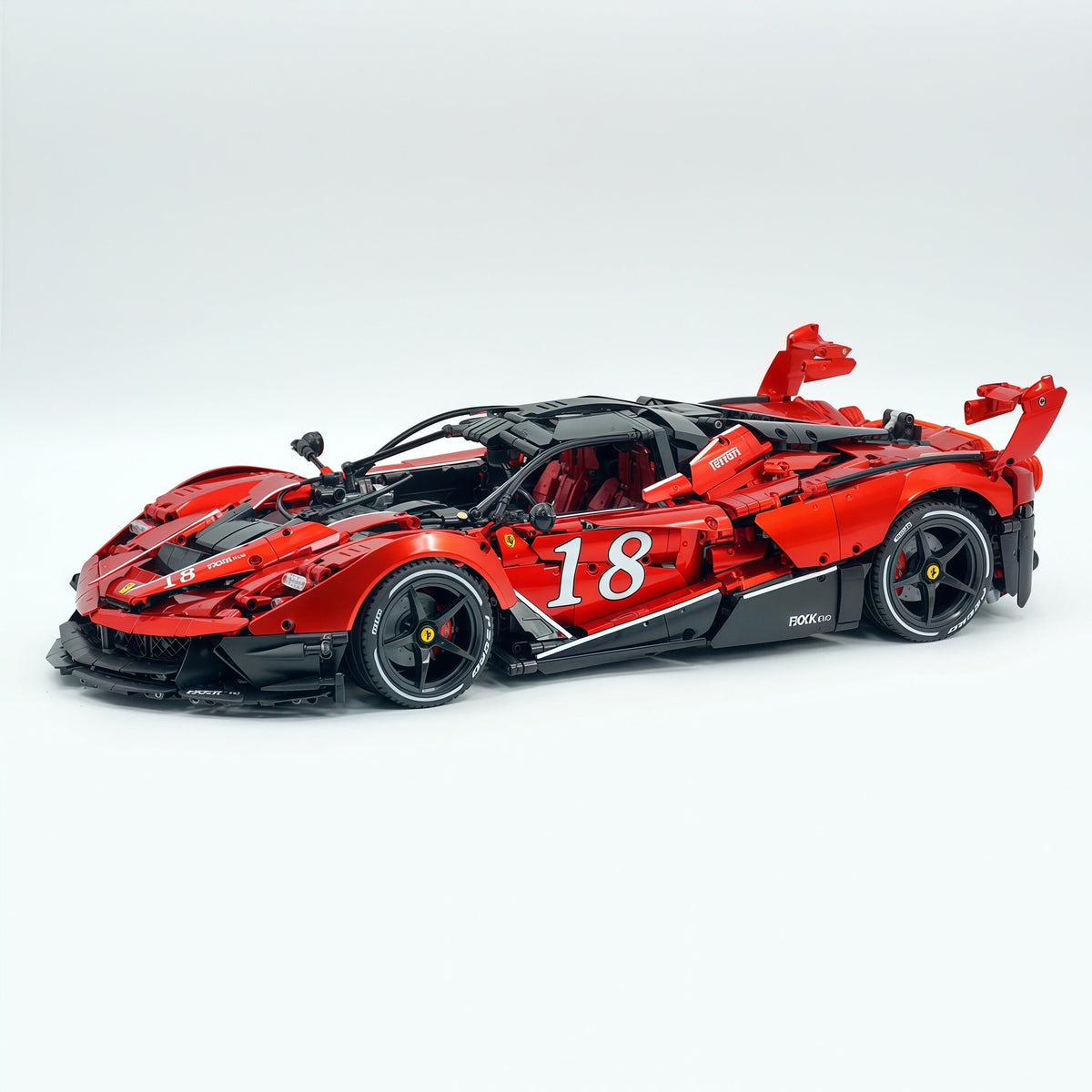 Trilumity Motorized Building Block Set: 1:8 The Ultimate Italian Hybrid Hypercar Evo | Pearl Red Painting Italian Flagship (4058Piece)