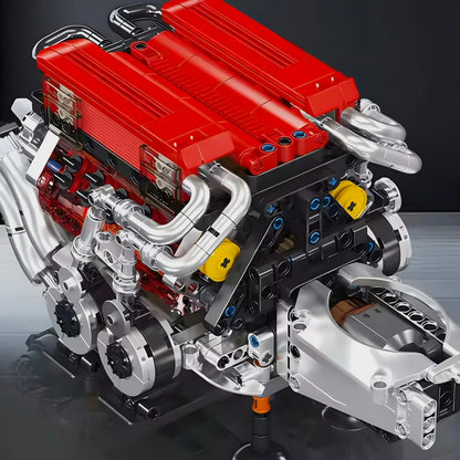 Trilumity Building Block Set: Motorised Red Edition W16 Engine| 958-Piece