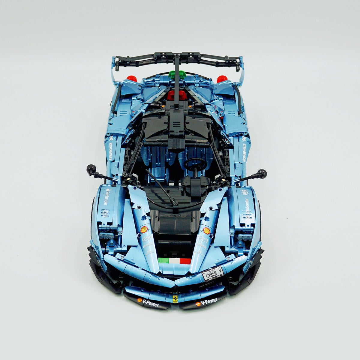 Trilumity Motorized Building Block Set: 1:8 The Ultimate Italian Hybrid Hypercar Evo | Customized Electroplating Tiffany Blue Italian Exotic