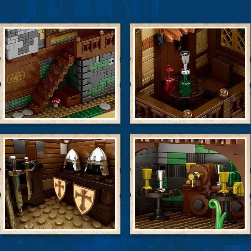 Reobrix MOC Building Block Set: European Century MOC Medieval Town Bistro, Model R66018