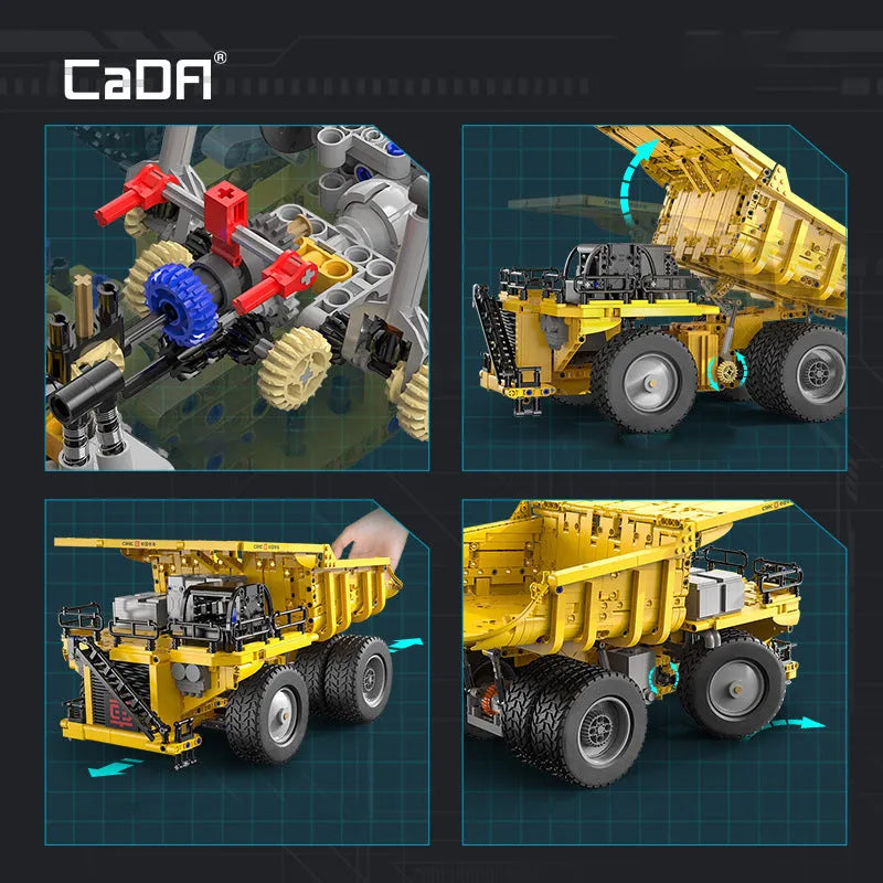 Cada MOC Motorized Building Block Set: CR240E Mining Dump Truck, Model C65011