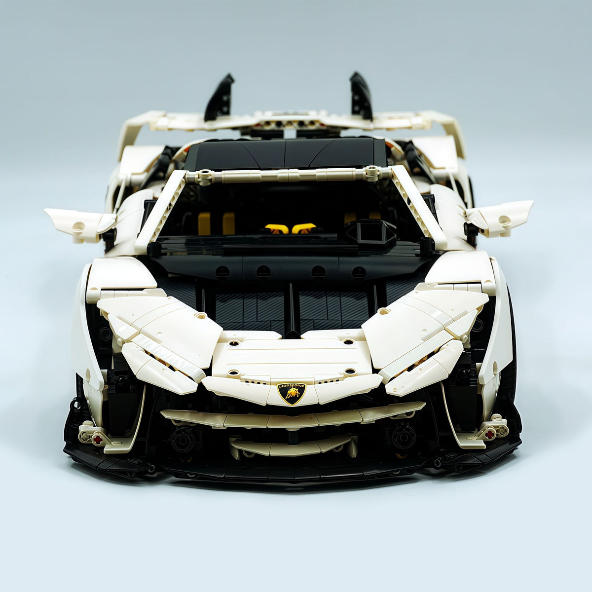 Trilumity Building Block Set: 1: 8 Sant'Agata V12 Farewell, White Goddess Version, Motorized Convertible Switch Mode, Full Vehicle Motorization