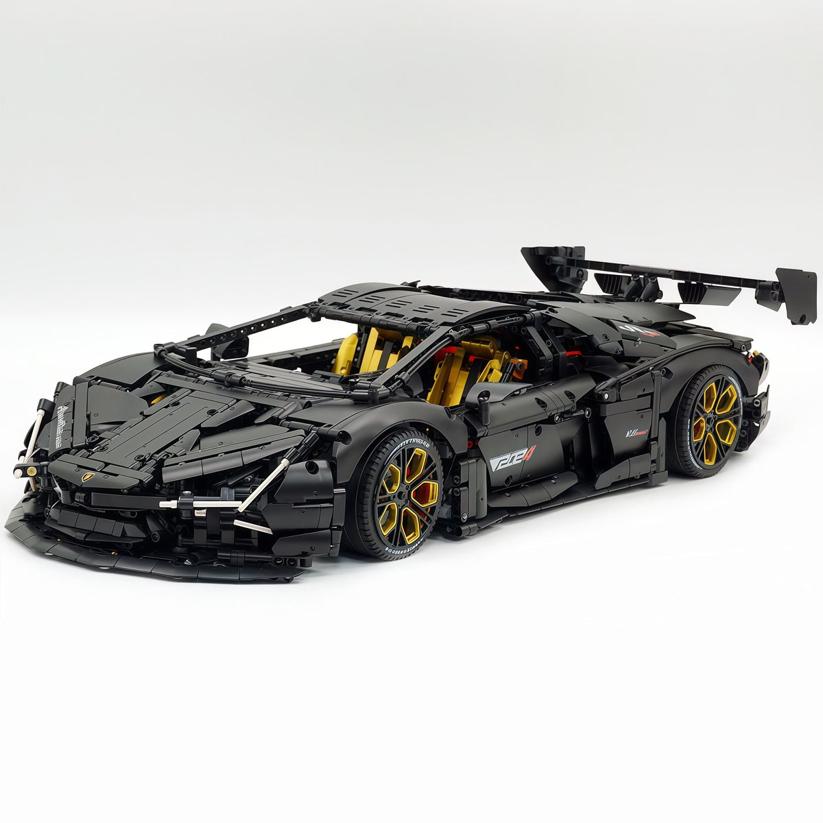 Trilumity Motorized Building Block Set: 1:8 Italian Bull Jota V12 Hypercar – Barrel Plated Matte Black Customized Edition (3260-Piece)