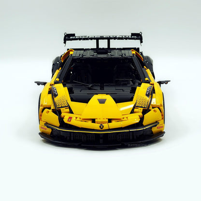 Trilumity Building Block Set: 1: 8 The Ultimate Italian Track-Only V12 Hypercar, Vibrant Yellow Limited Edition (4100+Piece)