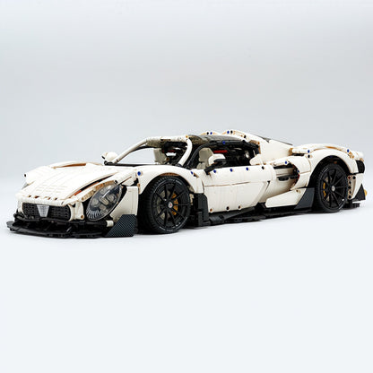 Trilumity Motorized Building Block Set: 1: 8 Alfa Romeo 33 Stradale Supercar, White Goddess Customized Version (3861-Piece)