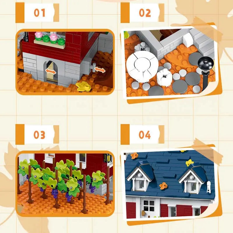MORK MOC Building Block Set: Autumn Winery, Model 031055