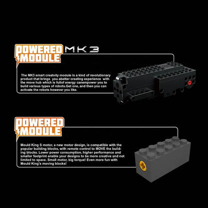 Mould King MOC Building Block Set: Motorized MOC Red Mechanical Digger, Model 15062