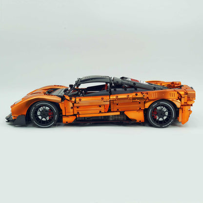 Trilumity Building Block Set: 1:8 The Ultimate Pagani Utopia Supercar | Customized Orange Gold V12 Italian Exotic (3314Piece)