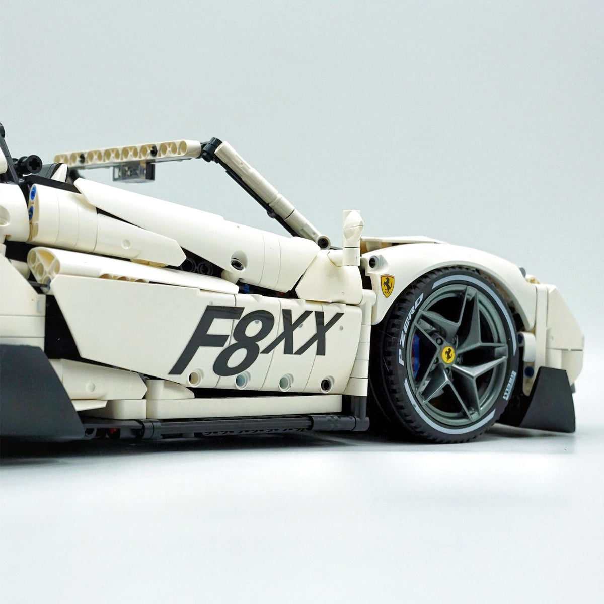 Trilumity Building Block Set: 1:8 The Ultimate Turbo V8 GT Convertible, White Goddess Custom Edition (3781-Piece)