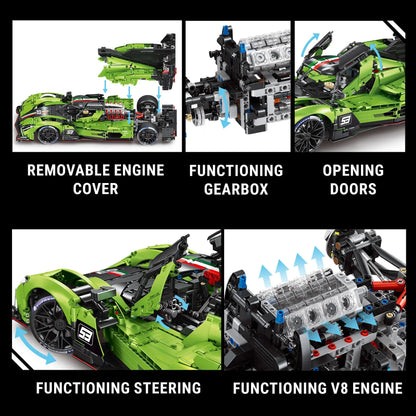 Trilumity Motorized Building Block Set: 1:8 The Ultimate LMDh Hybrid Prototype | 2024 Endurance (3771-Piece)