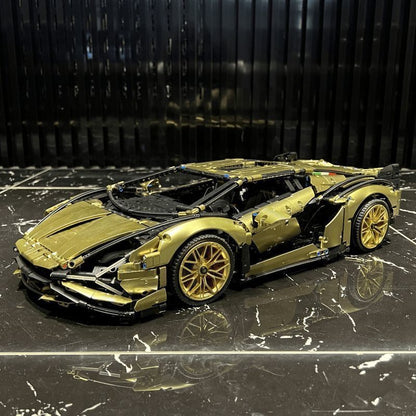 Trilumity Building Block Set: 1: 8 The Ultimate Italian Gold Supercar Custom Edition (3955-Piece)