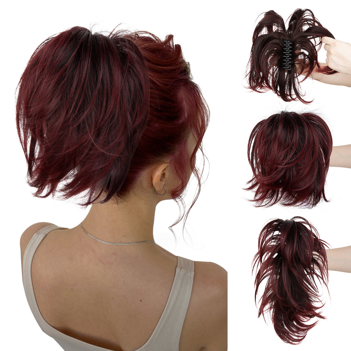 Trilumity Curly Ponytail in 1B, styled detail