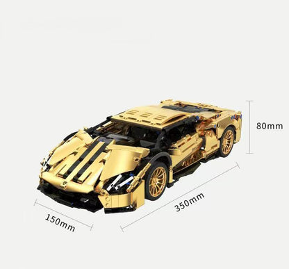 Trilumity Building Block Set: 1:14 Gold Lamborghini P1 Sports Car Sets, Collectable Model for Boys Men Teens (1309-Piece)