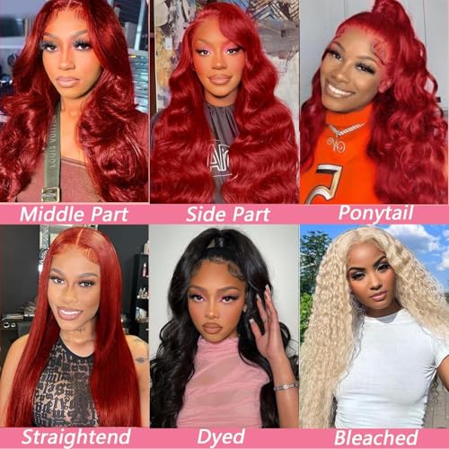 Trilumity Reddish Brown 13X6 Body Wave Human Hair - Brown Hair Replacement Wig