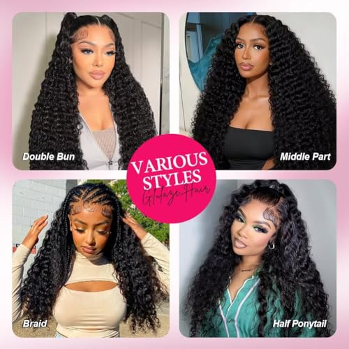 Trilumity 210 Density Brazilian For Deep Wave 100% Human Hair - Natural Black Hair Replacement Wig