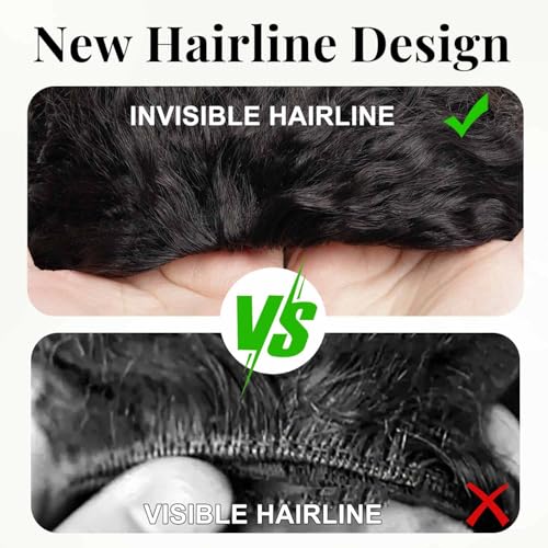 Trilumity Kinky Half For Women Curly Human Hair - Natural Black Hair Replacement Wig