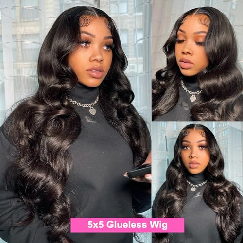 Trilumity Wear And Go Body Wave Brazilian Virgin Hair - Natural Black Hair Replacement Wig