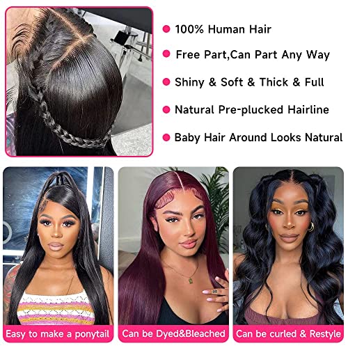Trilumity With Baby Hair 200 Straight Human Hair - Natural Black Hair Replacement Wig