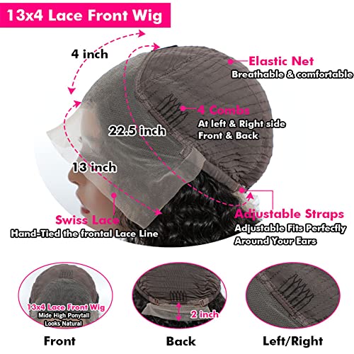 Trilumity 13X4 For Women Deep Wave Human Hair - Natural Black Hair Replacement Wig