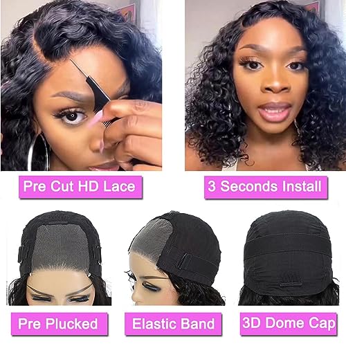 Trilumity Wear And Go Water Wave Human Hair - Natural Black Hair Replacement Wig