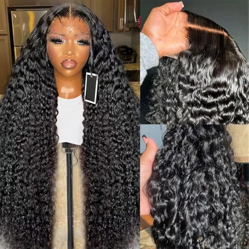 Trilumity 13X6 Hd Transparent For Deep Wave Human Hair - Natural Black Hair Replacement Wig