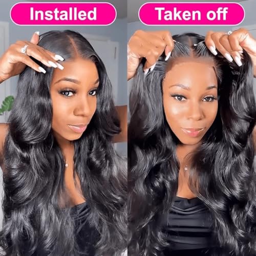 Trilumity 5X5 Glueless Pre Body Wave Human Hair - Natural Black Hair Replacement Wig