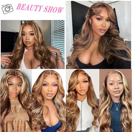 Trilumity 360 Full Lace Deep Wave Human Hair - Honey Blonde Hair Replacement Wig