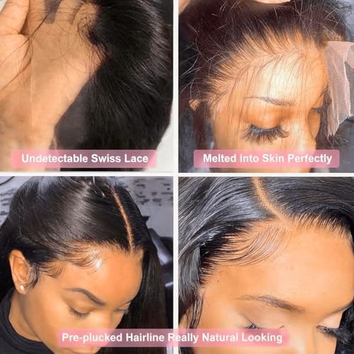 Trilumity 13X6 Hd Transparent Deep Wave Human Hair - Natural Black Hair Replacement Wig