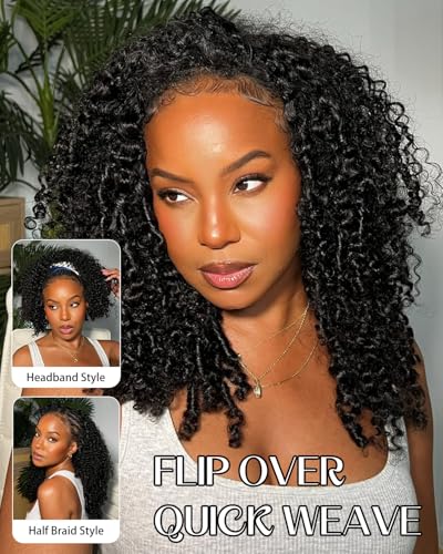 Trilumity Burmese Half Glueless Flip Straight Human Hair - Natural Black Hair Replacement Wig