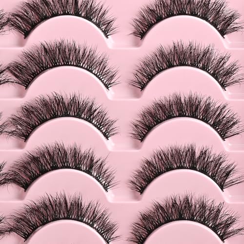 Trilumity Fake Lash Strips Cat Cat Eye Faux Mink Fiber - Black False Lashes