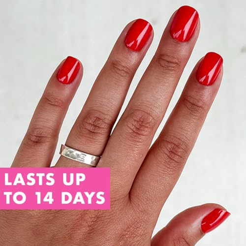 Trilumity Instant Short Squoval Soft Gel - Red Press On Nails