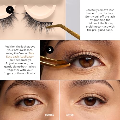 Trilumity Effortless Self-Adhesive Strip Faux Mink Fiber - Black False Lashes