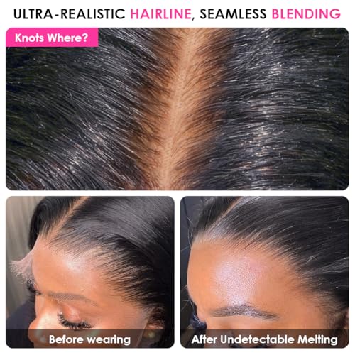 Trilumity 13X4 Hd Transparent Deep Wave Human Hair - Natural Black Hair Replacement Wig
