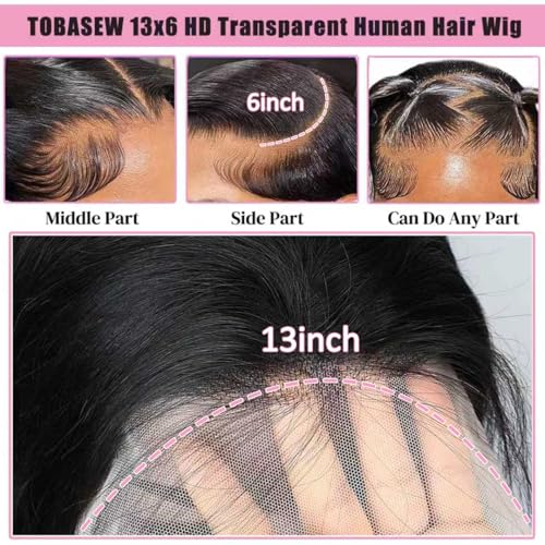 Trilumity 13X6 Front 200 Density Straight Human Hair - Natural Color Hair Replacement Wig