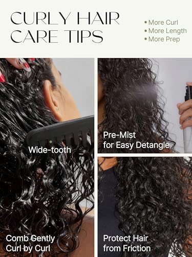 Trilumity Half Curly Human Hair - Natural Black Hair Replacement Wig