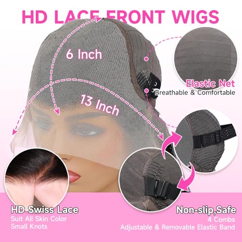 Trilumity 13X6 Real Virgin Invisilbe Body Wave Human Hair - Natural Black Hair Replacement Wig