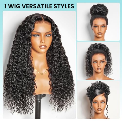 Trilumity Invisi Strap Water Wave 100% Human Hair - Natural Black Hair Replacement Wig