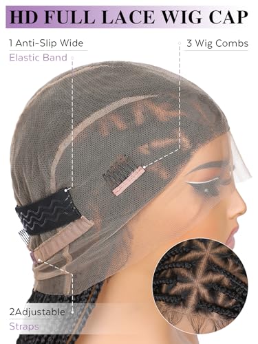 Trilumity Full Lace Braided Deep Wave 100% Human Hair - Brown Hair Replacement Wig