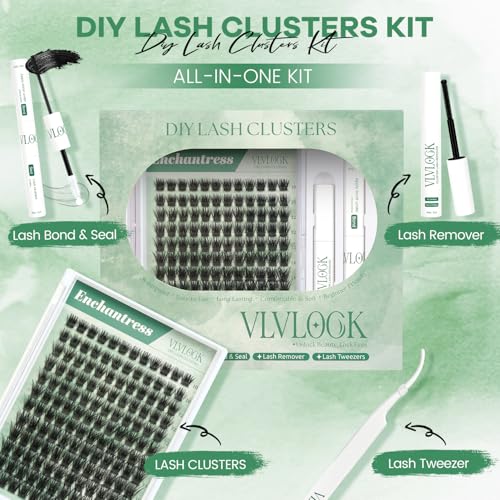 Trilumity Enchantress Lash Clusters Kit Wispy Faux Mink Fiber - Black False Lashes
