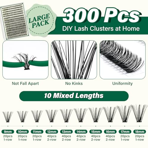 Trilumity Lash Extension Kit Strip Faux Mink Fiber - Black False Lashes