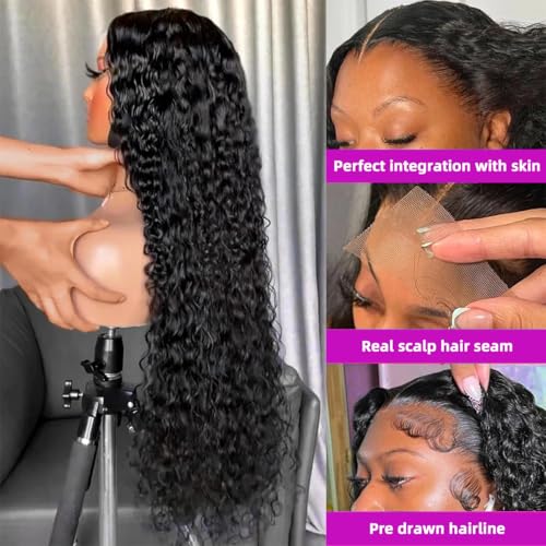 Trilumity For Woman 13X4 Hd Deep Wave 100% Human Hair - Natural Black Hair Replacement Wig
