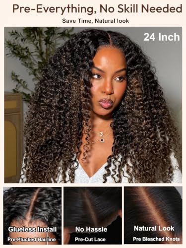 Trilumity Burmese With Finger Coil Curly Human Hair - Brown Hair Replacement Wig